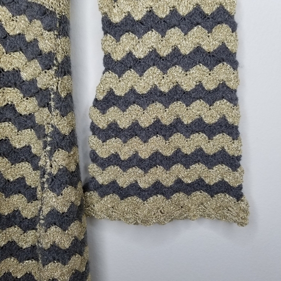 CALYPSO ST BARTH Rigma Cashmere Sweater Dress Women's XS Grey Chevron Boho Tunic - Picture 8 of 14